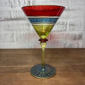 Festive Hand Painted Martini Glass